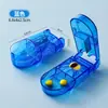 Pastillero de Plástico Transparente Transfronterizo, Caja con Cortador de Pastillas, Cortador de Pastillas para Personas Mayores, Cortador Divisor de Medicamentos Portátil