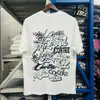 Camiseta Informal Unisex de Verano de Manga Corta con Estampado de Letras de Moda High Street Cuello Redondo