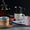 Conjunto de Xícara de Café de Grés Artesanal Retrô, Caneca e Pires para B&B e Restaurante, Conjunto de Louças de Alto Padrão para Chá da Tarde