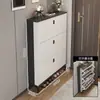 Armário de sapatos ultrafino para entrada de casa, à prova de poeira, grande capacidade, estilo com porta basculante, armário de entrada de luxo leve, armário de armazenamento de sapatos simples e moderno