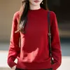 Nuevo Top Base de Punto de Panal de Algodón Puro para Mujer, Cuello Redondo Medio Alto de Manga Larga, Color Sólido, Colección Otoño/Invierno 2026