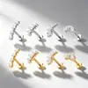 Joias de Liga de Titânio F136 Brincos Stud para Lábio Olho de Bimmer Australiano Stud para Osso da Orelha Joias para Piercing Corporal de Titânio G23 Rosca Interna
