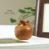 Adorno Original de Fruta de la Paz Tallada en Madera de Tuya, Pequeña Decoración de Talla de Madera, Adorno Artesanal para el Hogar, Pie de Tuya Premium para Sostener en la Mano