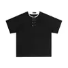 Camiseta Masculina e Feminina American Street Cleanfit Manga Curta Ombro Direito, Top Versátil Boxy Cor Lisa Patchwork