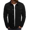 Popular Chaqueta de Mezclilla Europea y Americana Cardigan Casual de Color Sólido Botones Ropa de Trabajo para Hombre Pieza Única Dropshipping Simple Casual