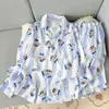 Pijama casual masculino para primavera e outono, algodão nuvem, manga longa e calça comprida, corte solto, adequado para usar ao ar livre, conjunto para casa, atacado transfronteiriço