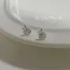 Brincos redondos em prata de lei S925 cravejados de diamantes para mulheres, design de nicho, ear cuffs minimalistas e versáteis