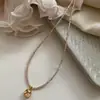 Colar de Pedras de Açúcar de Café com Contas Estilo Fresco e Artístico Corrente para Clavícula com Contas Exquisite Versátil Corrente Toque de Luxo Leve High-End