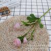Pastoral Ins Flor de Simulación Lasaña Lasaña Lasaña Ranúnculo Único Accesorios para el Hogar Accesorios de Boda Suministros Rosa de Té de Tres Cabezas
