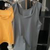 Colete Feminino Verão Outer Wear 2024 Novo Estilo Interno Leite Base I-shaped branco alça pequena top largo ombro sem almofada peitoral