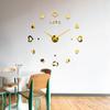 Reloj de Pared Creativo 3D Estéreo con Patrón de Corazón Decoración de Estudio, Sala de Estar, Dormitorio, Reloj Adhesivo de Pared Silencioso con Espejo