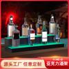 Estante de Vino Acrílico Personalizado Soporte de Exhibición Luminoso LED Escalera de Barra Asiento de Vino Luminoso Estante de Exhibición de Cubierta de Vino Acrílica