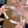 Pulseira Pé de Lótus Prata 9999 Prata Pura Esmalte Estilo Nacional Nicho Pulseira Sólida Presente para Namorada