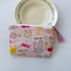 Bolsa Cosmética Linda Azul Caricatura Mini Billetera Algodón Puro Bolsa Pequeña de Tela Auriculares Lápiz Labial Bolsa de Almacenamiento Portátil