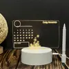 Luz de Noche Tablero de Escritura Manual Transfronterizo Ruso Luminoso Infantil Hecho a Mano para Tomar Notas Lámpara de Mesa de Atmósfera Creativa Regalo de Cumpleaños