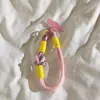 Ins Estilo Coreano Trançado Curto Cor Combinando Corrente Lanyard para Celular Chaveiro Corrente para Pendurar Bolsinha Corda Curta de Nylon D Universal