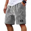2026 Nuevos Pantalones Cortos Casuales de Waffle Transfronterizos para Hombre Verano Sueltos Transpirables Pantalones de Cinco Puntos Estilo Americano Ropa Moderna para Hombre
