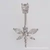 Novo Piercing de Umbigo com Zircônia Incrustada de Cobre, Piercing de Umbigo Borboleta, Piercing de Umbigo Urso, Joias de Piercing em Aço Inoxidável