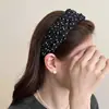 Diadema Tejida de Lunares Estilo Francés para Mujer 2025 Nueva Diadema Pinza para el Cabello de Borde Ancho y Corona Alta Accesorio de Cabello Elegante Versátil