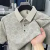 Atacado Transfronteiriço Verão Novo Camisa Polo Masculina Casual de Negócios com Gola Manga Curta Versátil Respirável Camiseta de Seda Gelada para Homens