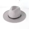 Chapéu Fedora de Lã Masculino Cor Sólida Versátil para Primavera e Outono Chapéu Francês de Aba Larga com Faixa Chapéu Jazz para Mulheres
