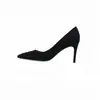 Zapatos de Tacón Alto Negros de Primavera para Mujer, Punta Fina, Tacón de Aguja, Boca Baja Versátil, Zapatos Profesionales de Trabajo, Elegantes y Versátiles
