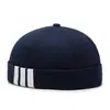 Chapéu de Proprietário Simples de Três Barras de Alta Qualidade Design de Nicho Chapéu Sem Aba Tendência para Dança de Rua Chapéu de Marinheiro Proprietário Masculino Atacado