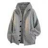 Cárdigan con Capucha Suéter de Punto para Hombre Ropa de Abrigo Otoño Invierno Piel de Nutria Marina Suave y Esponjoso Estilo Old Money Holgado Tejido de Punto Otoño Invierno