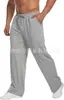 Moda Callejera de Verano para Hombre Color Sólido Cordón Pantalones Rectos Jogger Pantalones de Chándal Versátil de Moda En Stock