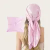 Lenço de Cabeça Estilo Europeu e Americano, Lenço de Seda Liso para Mulheres, Seda de Imitação, 90 Cores, Acabamento em Cetim, Lenço no Atacado de Fabricantes da Ásia Central