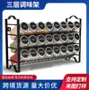 Estante de Especias de Cocina Montado en Pared Transfronterizo Gabinete Organizador de Almacenamiento Estilo Hierro Plano Escritorio Tres Niveles Estante para Condimentos Venta al por Mayor