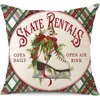 Juego de Fundas de Almohada Transfronterizas para Navidad Europea y Americana, Funda para Cojín de Sofá de Sala de Estar, Funda para Almohada de Cintura con Reno Papá Noel Árbol, Suministro de Fábrica