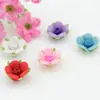 Flores de cerâmica soft com folhas com contas para joias DIY, acessórios de material artesanal com furos, fofas, multicoloridas, 14mm