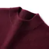Suéter de cachemira para hombre con cuello semialto de doble capa, lujo ligero y cálido, nuevo tejido de punto para hombre otoño e invierno 2026, suéter de punto holgado para negocios