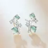 Pendientes de Jade Natural Estilo Chino Nuevo Aier Yuan Suaves y Únicos Estilo Coreano Dulces Coloridos Versátiles Pendientes de Jade al por Mayor