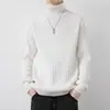 Suéter de cuello alto para hombre, otoño/invierno 2026 nuevo suéter de punto cálido de estilo coreano de moda, prendas de punto para hombre