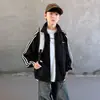 Chaqueta de Otoño para Niños 2026, Chaqueta Deportiva con Cuello Alto para Niños Talla Mediana y Grande, Top Informal Holgado de Moda con Cuello Alto para Niños