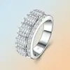 Anillo de Moissanita Personalizado y de Moda de Lujo Ligero, Anillo para Hombre de Plata 925 que No se Desvanece, Anillo de Nicho de Gama Alta al por Mayor
