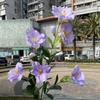 Nueva flor de boda morada al por mayor, púrpura claro, nieve, cian, púrpura, azul, salón de bodas, flor falsa decorativa, flor de seda