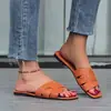 Comercio exterior transfronterizo talla grande Nuevas zapatillas para mujer de 15 colores punta cuadrada plana zapatillas con costuras de cuero sandalias para mujer