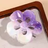 Presilha de Garra Colorida Vazada Galvanizada Flor Deslumbrante Plumeria Plástico Grampo de Tubarão Doce de Alta Qualidade Acessório de Cabelo para Mulheres