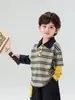 Valle del Viento 2026 Otoño Nuevo Estilo Coreano Bloque de Color Conjunto de Dos Piezas Polo para Niños Primavera y Otoño Top con Cuello para Niños