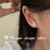 Brincos Elegantes Nicho Estilo Ins Coreano S925 Puro Simples Estrela do Mar Concha Estilo Ab Assimetricos para Mulheres Mais Velhas