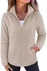 Chamarra de Polar Ligera con Cierre Completo y Bolsillos para Mujer de Amazon Chaqueta de Lana de Manga Larga para Otoño