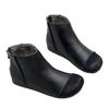 Botas Femininas Curtas de Couro Genuíno Retrô Feitas à Mão 25 Outono e Inverno Novo Estilo Literário Flats Redondos Feitos à Mão Botas Individuais Femininas Botas de Vovó