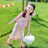 Comércio Exterior 2026 Novo Estilo Conjunto de Renda com Babados para Meninas Moda Coreana Infantil Conjunto de Verão Elegante para Menininhas Duas Peças