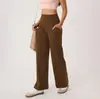 Calça de Yoga Wide Leg Cintura Alta Estilo Europeu e Americano para Mulheres, Calça Esportiva Casual Confortável de Verão com Caimento Reto, Calça de Fitness Comprimento Total Atacado