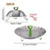Vaporizador Plegable Explosivo de Acero Inoxidable Anti-quemaduras Flor de Loto Multifuncional Retráctil Plato para Frutas Bolsa Pequeña para Vaporizar Rejilla para Cocinar al Vapor Plato con Filtro de Agua