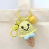 Pingentes de Boneca Crochê Feitos à Mão, Enfeites de Sorvete Crochê com Lã, Pingentes de Chaveiro Tricotados, Acessórios para Bolsa