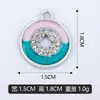 Colgante de Moneda Antigua de Bronce Blanco K con Incrustaciones de Pedrería y Aceite de Goteo Cruzado DIY Charm para Pulsera Joyería Venta Directa de Fábrica Lote Mixto Disponible